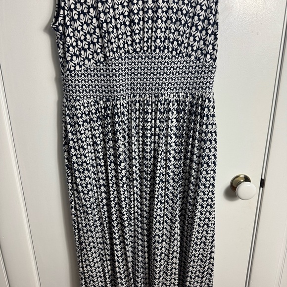 Boden Thea Sleeveless Midi Dress Blue and White Tulip Print Size 12 - Picture 5 of 10